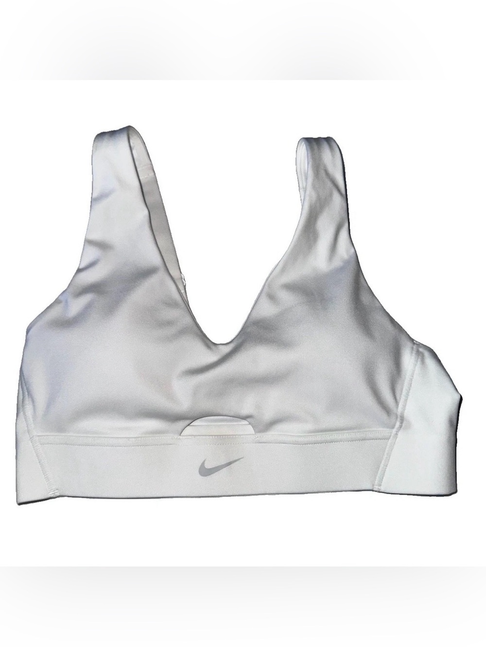Nike White Scoop-Neck Low-Impact Sports Bra